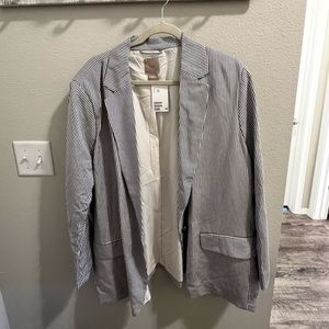 Blue & White striped Blazer